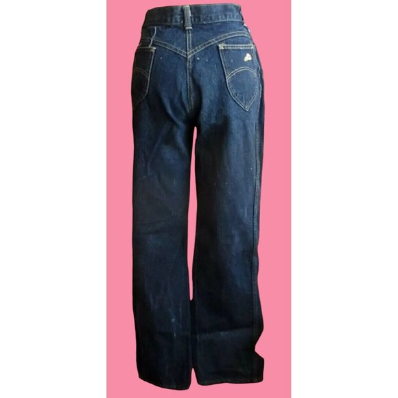 Womens MOM JEANS  29x30 16 Short True Vtg 80s Chic HIGH WAIST DENIM DISCO USA - Picture 2 of 8